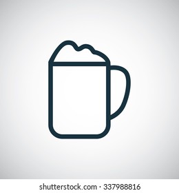 cappuccino outline, thin, flat, digital icon for web and mobile
