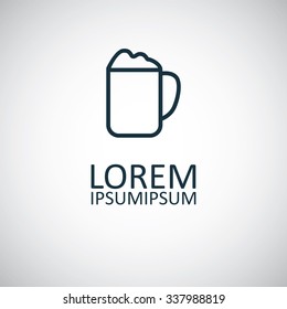 cappuccino outline, thin, flat, digital icon for web and mobile