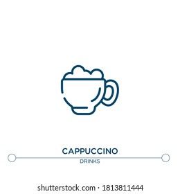 cappuccino outline vector icon. simple element illustration. cappuccino outline icon from editable drinks concept. can be used for web and mobile

