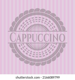 Cappuccino pink icon or emblem. Detailed design. 