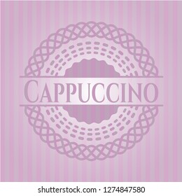 Cappuccino realistic pink emblem