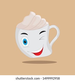 cappuccino smile vector, cappuccino vector