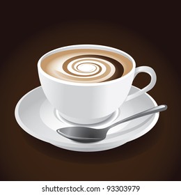 Cappuccino With Swirl EPS 8 vector, grouped for easy editing. No open shapes or paths.