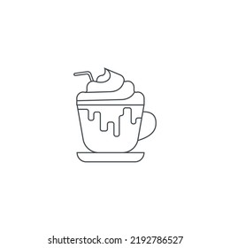 Cappuccino vector icon. Black filled style. Can be used for web and mobile.
