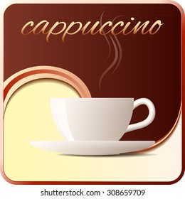 Cappuccino vector  icon for cafes and bistros.