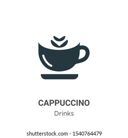 Cappuccino vector icon on white background. Flat vector cappuccino icon symbol sign from modern drinks collection for mobile concept and web apps design.