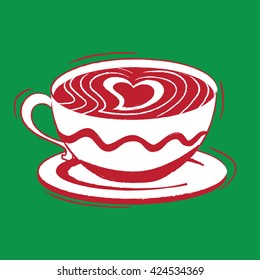 Cappuccino Vector Icon - Rough style, compound paths