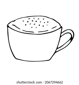 Cappuccino vector illustration, hand drawing doodle
