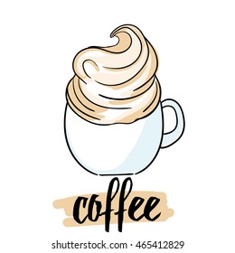 Cappuccino. Vector illustration. Isolated.