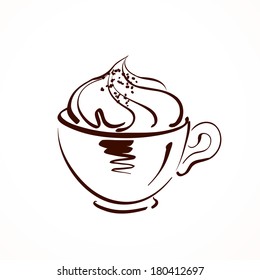 Cappuccino. Vector sketch.