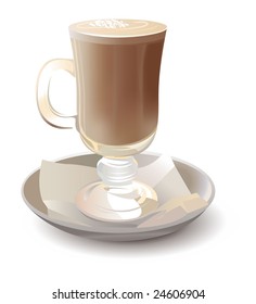 cappuchino in glass vector