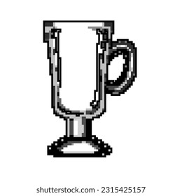 cappucino coffee glass game pixel art retro vector. bit cappucino coffee glass. old vintage illustration