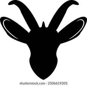 Capra falconeri, (markhor) horns silhouette	
