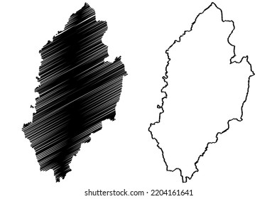 Capraia island (Italian Republic, Italy, Tuscan Archipelago) map vector illustration, scribble sketch Isola di Capraia map