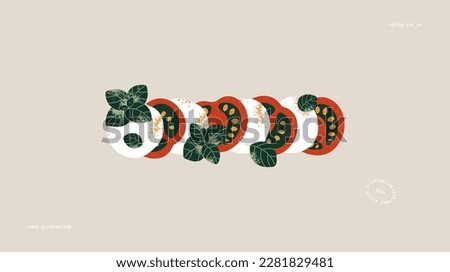 Caprese salad. Mozzarella cheese with tomatoes and basil. Traditional italian food.