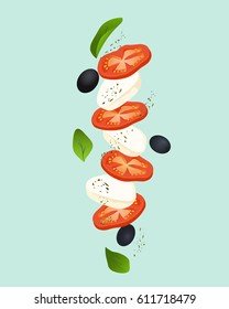 Caprese salad vector illustration