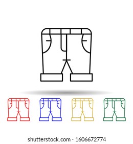 Capri, clothes, denim multi color style icon. Simple thin line, outline vector of clothes icons for ui and ux, website or mobile application