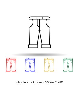 Capri, clothes, denim multi color style icon. Simple thin line, outline vector of clothes icons for ui and ux, website or mobile application