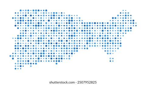 Capri Dot Map. Island Digital Style Shape. Capri vector image. Island shape blue circular dots. Artistic vector illustration.