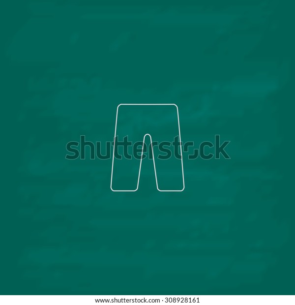 Capri. Outline vector icon. Imitation\
draw with white chalk on green chalkboard. Flat Pictogram and\
School board background. Illustration\
symbol