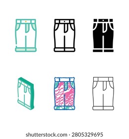 capri pants clothes color icon vector. capri pants clothes sign. isolated symbol set illustration