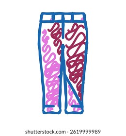 capri pants clothes doodle icon sketch vector. capri pants clothes sign. isolated symbol illustration