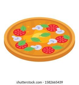 Capriciosa pizza icon. Isometric of capriciosa pizza vector icon for web design isolated on white background