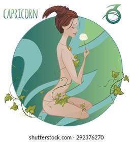 Capricorn, astrological horoscope, girls in the style of  signs of zodiac, icon