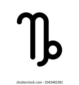 Capricorn - astrological sign. One of twelve zodiac symbols. Simple solid line vector icon.