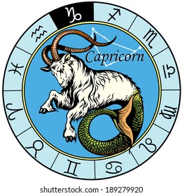 capricorn astrological zodiac sign, image isolated on white background