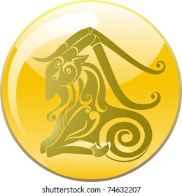 Capricorn. Astrology sign. Vector zodiac icon