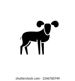 Capricorn black icon, vector sign on isolated background. Capricorn concept symbol, illustration 