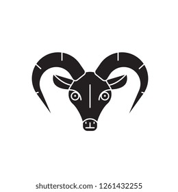 Capricorn black vector concept icon. Capricorn flat illustration, sign