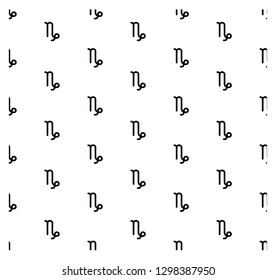 Capricorn black and white seamless pattern, background