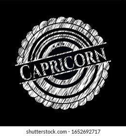 Capricorn with chalkboard texture. Vector Illustration. Detailed.