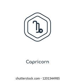 Capricorn concept line icon. Linear Capricorn concept outline symbol design. This simple element illustration can be used for web and mobile UI/UX.