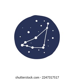 capricorn constellation doodle icon, vector illustration