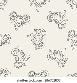 Capricorn Constellation doodle seamless pattern background
