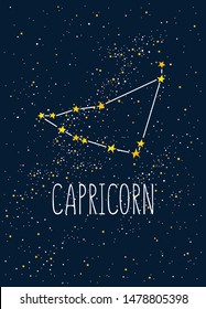 Capricorn constellation on the night stars sky
