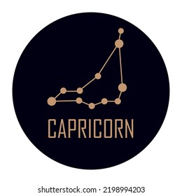 capricorn costellation golden stars icon