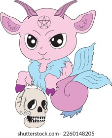 Capricorn creepy kawaii sticker and t shirt icon