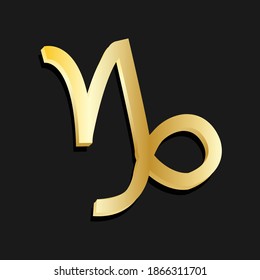 capricorn gold in the dark background.