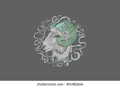 Capricorn Horoscope Detailed Vector Illustration
