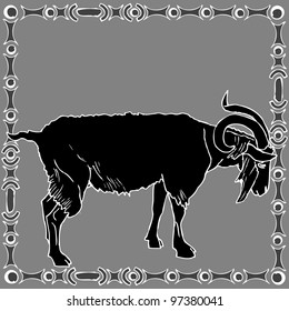 Capricorn horoscope sign vectorized hand draw