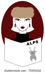 Capricorn horoscope and zodiac sign illustration