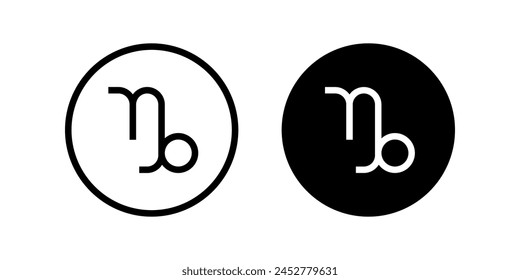 Capricorn icon set. flat illustration of vector icon