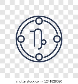 Capricorn icon. Trendy linear Capricorn logo concept on transparent background from ASTRONOMY collection