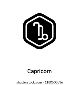 Capricorn icon vector isolated on white background, logo concept of Capricorn sign on transparent background, filled black symbol