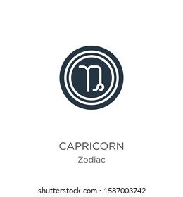 Capricorn icon vector. Trendy flat capricorn icon from zodiac collection isolated on white background. Vector illustration can be used for web and mobile graphic design, logo, eps10