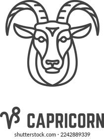 Capricorn Linie Symbol. Stellar Horoskop Symbol. Astrologisches Zeichen